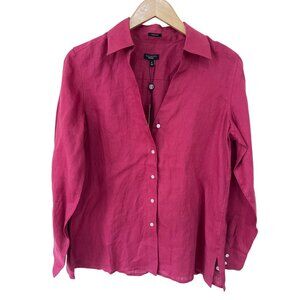 NWT Talbot's irish linen shirt size 8 New V-neck